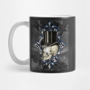 Skull with black top hat and a sparkle in his eye Mug